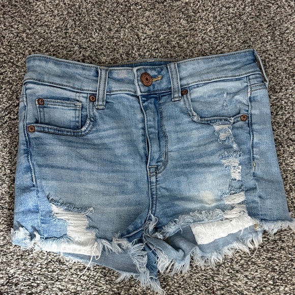 American Eagle Outfitters Pants - American Eagle Outfitters Light Blue Distressed Jean Shorts